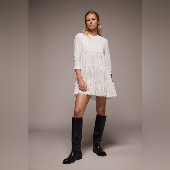 ZARA Textured Weave Dress - size XS white - Picture 11 of 13